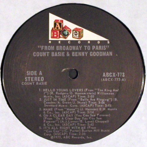 Basie,Count and Benny Goodman: from Broadway to Paris, Foc, ABC Records (ABCX-773/2), US, 1973 Typ: 2LP Best.-Nr.: V4781 Preis: 37,00 Euro