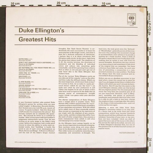 Ellington,Duke: Greatest Hits, Mono, CBS Realmjazz (52550), UK Typ: LP Best.-Nr.: V4785 Preis: 6,00 Euro