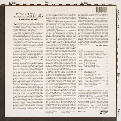 Wilson,Teddy & his Orch. B.Holiday: Too Hot For Words (1935), hep(1012), UK, 1986 - LP - V4809 - 12,50 Euro
