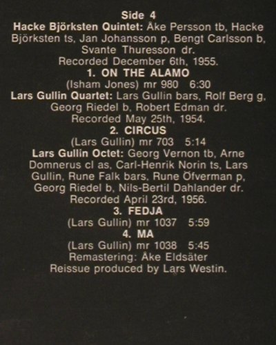V.A.Siesta, Swedish Jazz 1949-56: Vol.1, Mono, Foc, m-/vg+, Metronome (JMLP 2-104), S, 1974 Typ: 2LP Best.-Nr.: V4817 Preis: 9,00 Euro