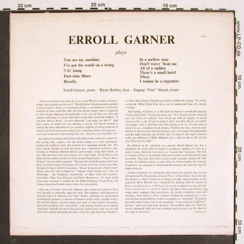 Garner,Erroll: plays, m-/vg+, Jazztone (J-1256),  Typ: LP Best.-Nr.: V4824 Preis: 7,50 Euro