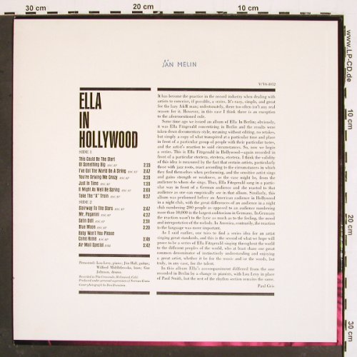 Fitzgerald,Ella: Ella In Hollywood, Live Crescendo, Verve (V-4052), US, woc, 1961 Typ: LP Best.-Nr.: V4850 Preis: 20,00 Euro