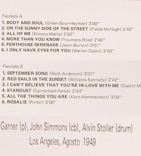 Garner,Eroll: Volume 1, L.A. Agosto 1949,hist.rec, Joker (SM 3718), I, m-/vg+, 1971 Typ: LP Best.-Nr.: V4893 Preis: 5,00 Euro