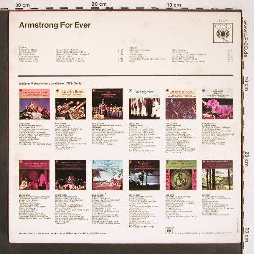 Armstrong,Louis: For Ever, m-/vg+, CBS (52 027), D Typ: LP Best.-Nr.: V6019 Preis: 5,00 Euro.