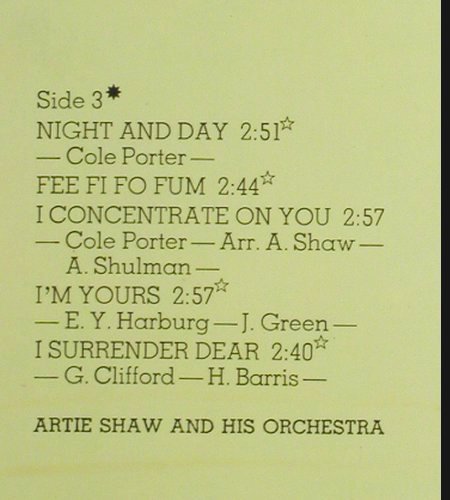 Dorsey,Tommy Orch. &sol; Artie Shaw O.: The Best Of Big Band Music,Foc, CBS (68 273), NL, wol, 1973 Typ: 2LP Best.-Nr.: V6930 Preis: 6,00 Euro.