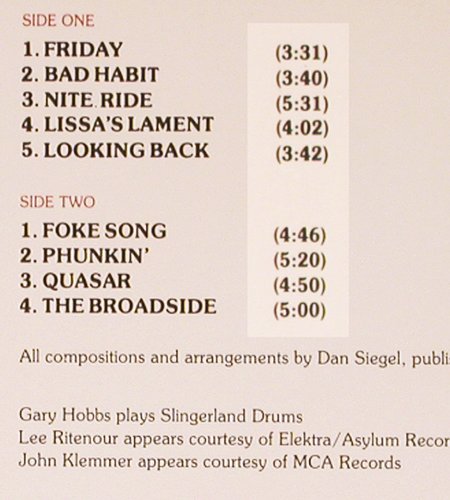 Siegel,Dan: Nite Ride, Inner City (IC 1046), US, 1980 Typ: LP Best.-Nr.: V6957 Preis: 7,50 Euro.