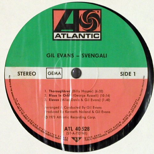 Evans,Gil: Svengali, Atlantic(ATL 40 528), D, 1973 - LP - V7030 - 24,00 Euro