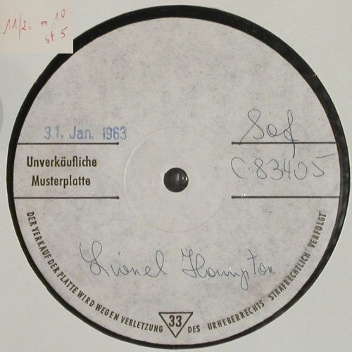 Hampton,Lionel: The Great, Musterplatte, Columbia(C 83 405), D, 1963 - LP - V7261 - 30,00 Euro