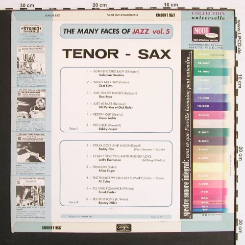 V.A.The Many Faces Of Jazz Vol.5: Tenor-Sax, 12 Tr., Mode Serie/Vogue(CMDINT 9517), F, 1968 - LP - V7262 - 9,00 Euro