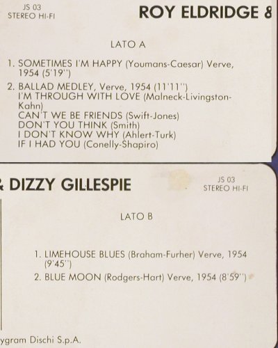 Eldridge,Roy & Dizzy Gillespie: Jazz Special (1954) Booklet-Foc, Jazz Special (328393), I, 1970 Typ: LP Best.-Nr.: V7371 Preis: 9,00 Euro.