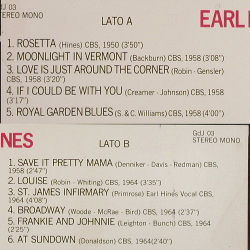 Hines,Earl: I Grandi Del Jazz, Foc, Fabbri Editori (338467), I Typ: LP Best.-Nr.: Y1299 Preis: 6,00 Euro.