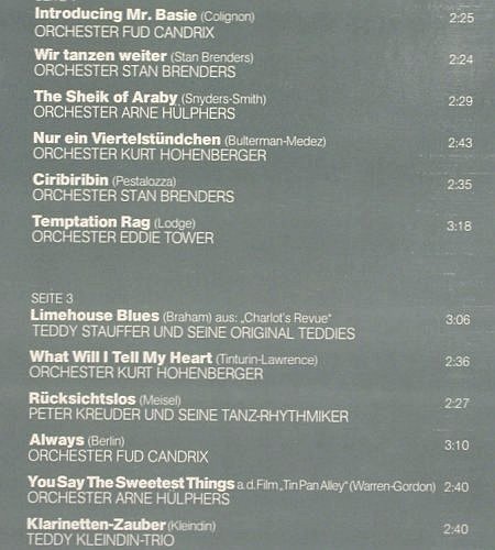 V.A.Swing Tanzen Verboten: Fud Candrix...Orch.Eddie Tower, Foc, Telefunken (6.28360 DP), D, 24Tr., 1976 Typ: 2LP Best.-Nr.: Y745 Preis: 9,00 Euro.