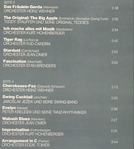 V.A.Swing Tanzen Verboten: Fud Candrix...Orch.Eddie Tower, Foc, Telefunken (6.28360 DP), D, 24Tr., 1976 Typ: 2LP Best.-Nr.: Y745 Preis: 9,00 Euro.