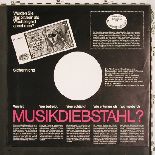 Musikdiebstahl ?: Info zum Schutz vor..., Ariola(97060), D, 1981 - Sleeve - V3625 - 1,00 Euro
