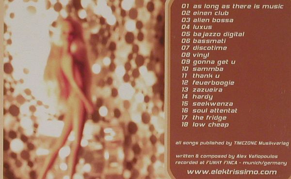 Elektrissimo: As Long As There Is Music, Time Zone (319.7002.2), D, 2004 Typ: CD Best.-Nr.: 84497 Preis: 7,50 Euro.