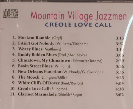 Mountain Village Jazzmen: Creole Love Call, FS-New, Pastels (20.1644), D, 1995 Typ: CD Best.-Nr.: 99587 Preis: 10,00 Euro.