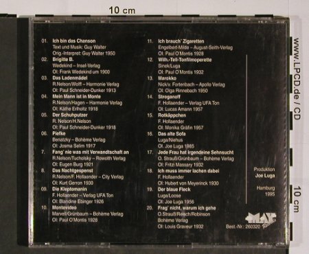 Luga,Joe: ...ich liebe Chansons, 20Tr.+2, May Records (260320), D,vg+&sol;m-, 1995 Typ: CD Best.-Nr.: 84457 Preis: 12,50 Euro.