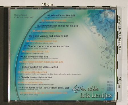 Lentjes,Iris: Kultig, ulkig, Majamu Rec. (MML 0160807), D, 2007 Typ: CD Best.-Nr.: 84495 Preis: 5,00 Euro.