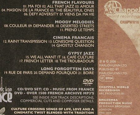 V.A.Library Chappel - France: AudioCD+DVD with >1500mp3, Digi, Chappell World Rec.(CHAPWR 16), A, 2006 - CD/DVD - 84485 - 10,00 Euro