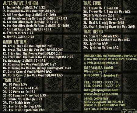 V.A.Library X-Ray Dog Vol.29-33: 5 CDs from Library (incl.1x2CD), X-Ray Dog (XRcd029-XRcd33), , 2007 Typ: 5CD Best.-Nr.: Z144 Preis: 25,00 Euro.