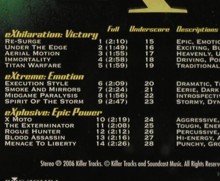 V.A.Library Killer Tracks: 7+1 CDs from Library, BMG (KT184-KT190+173), EU, Digi, 2006 Typ: 8CD Best.-Nr.: Z149 Preis: 5,00 Euro.