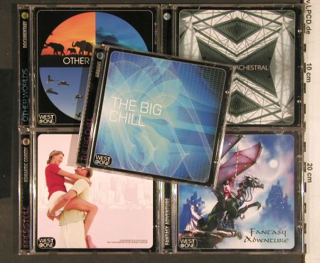 V.A.Library West One Music: 030-063 Mix  10CDs fr.Sound Library, WOM (2004-2005) (WOM ***),  Typ: 10CD Best.-Nr.: Z154 Preis: 15,00 Euro.