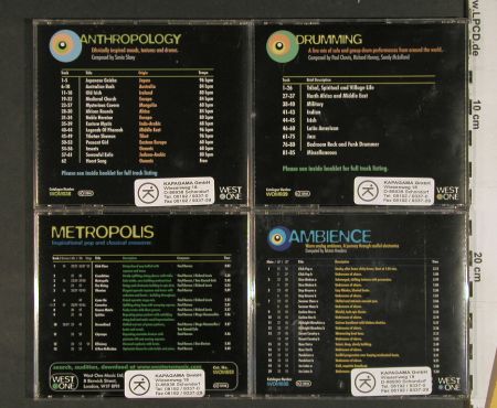 V.A.Library West One Music: 030-063 Mix  10CDs fr.Sound Library, WOM (2004-2005) (WOM ***),  Typ: 10CD Best.-Nr.: Z154 Preis: 15,00 Euro.