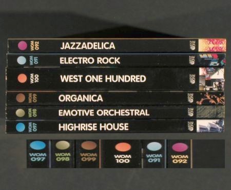V.A.Library West One Music: 097-100+91,92,6CDs fr.Sound Library, WOM (2005-2006) (WOM097-100+2),  Typ: 6CD Best.-Nr.: Z157 Preis: 10,00 Euro.