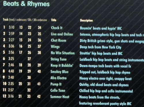 V.A.Library West One Music: 101-106 ,6CDs fr.Sound Library, WOM (2005-2006) (WOM101-106),  Typ: 6CD Best.-Nr.: Z158 Preis: 10,00 Euro.