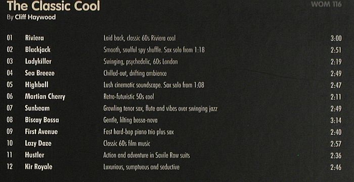 V.A.Library West One Music: 108-119 ,12CDs fr.Sound Library, WOM (2006-2007) (WOM 108-119),  Typ: 12CD Best.-Nr.: Z159 Preis: 18,00 Euro.