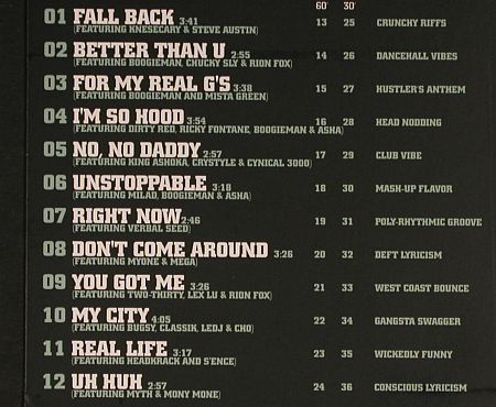 V.A.Library Cronicles of Hip Hop: 5 CDs from Music Library, Digi, Chappel (COHH-01&sol;COHH-05), like new, 2007 Typ: 5CD Best.-Nr.: Z168 Preis: 25,00 Euro.