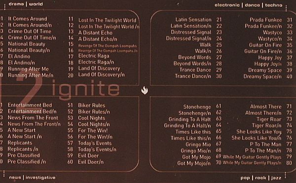 V.A.Library Promos for Pyros: ignite 11-14 from Sound Library, Ignite Music (2006-2007) (11-14), US Typ: 4CD Best.-Nr.: Z169 Preis: 7,50 Euro.