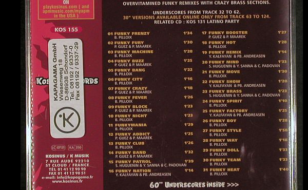 V.A.Library Kosinus: 7 CD aus Nr.150-157,fr.SoundLibrary, Kosinus (2005-2006)(KOS ***), F,  - 7CD - Z184 - 10,50 Euro