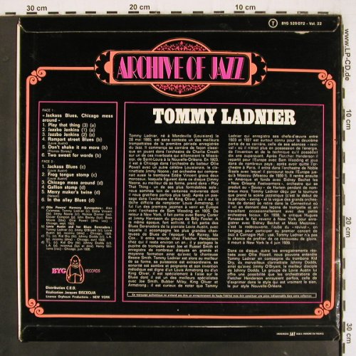 Ladnier,Tommy: Archive Of Jazz Volume 22 (1923/26), BYG(529.072), F,  - LP - V3595 - 9,00 Euro