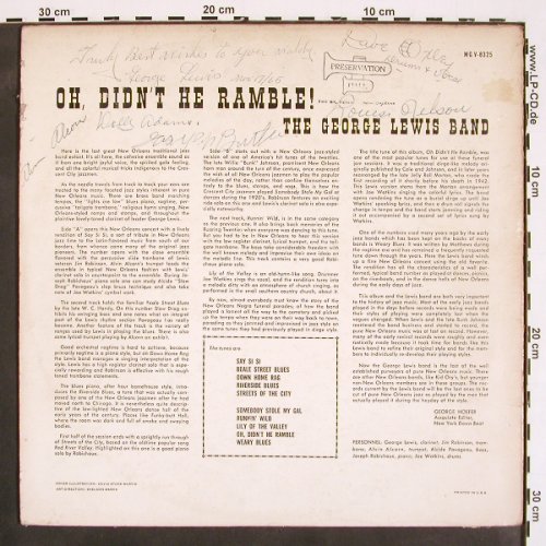 Lewis,George  Band - Autogr.: Oh,Didn't he Ramble, u.a.G.L. singn, Verve (MGV-8325), US,vg-/vg+, 1965 Typ: LP Best.-Nr.: V4444 Preis: 20,00 Euro