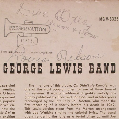 Lewis,George  Band - Autogr.: Oh,Didn't he Ramble, u.a.G.L. singn, Verve (MGV-8325), US,vg-/vg+, 1965 Typ: LP Best.-Nr.: V4444 Preis: 20,00 Euro
