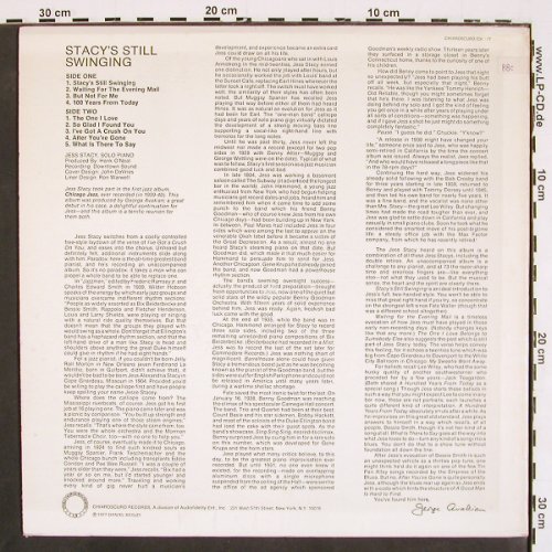Stacy,Jess: Still Swingin', Chiaroscuro Records(CR 177), US, 1977 - LP - V4723 - 9,00 Euro