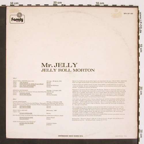 Morton,Jelly Roll: Mr.Jelly (hist.rec.1926-38), m-/vg+, Family (SFR-DP 650), I, 1972 Typ: LP Best.-Nr.: V4762 Preis: 7,50 Euro