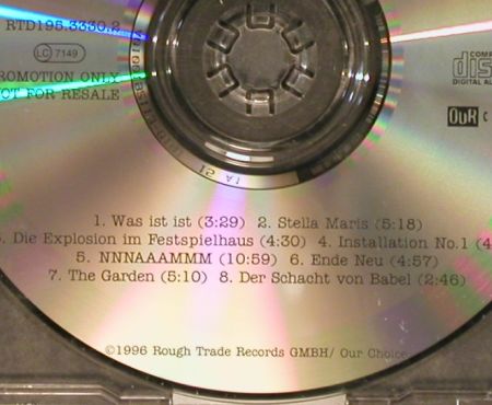 Einst&uuml;rzende Neubauten: Ende Neu, 8 Tr. Promo, No Bookl.VG+, RTD(195.3330.2), playable, 1996 - CD - 84472 - 20,00 Euro
