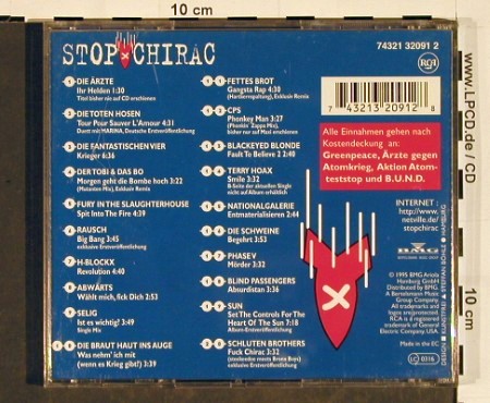 V.A.Stop Chirac: Ärzte,TotenHosen..Schluchten Broth., RCA(74321 32091-2), D, 20 Tr., 1995 - CD - 84522 - 5,00 Euro