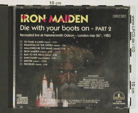 Iron Maiden: Die with your boots on,Part 1+2,'83, Golden Stars/On The Road(GSCD 1080/1081), I, LikeNew, 1991 - CD*2 - 84525 - 40,00 Euro