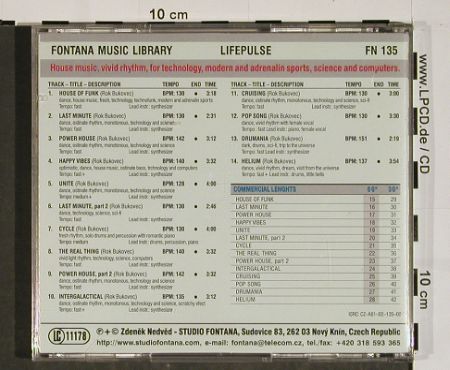 Bukovec,Rok: Lifepulse, from Library, Fontana Music Library (FN 135), CZ, 2002 Typ: CD Best.-Nr.: 84489 Preis: 10,00 Euro.