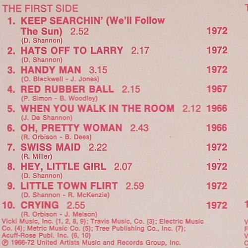 Shannon,Del: 20 Rock'n'Roll Hits, m-/vg+, UA (ROCK 6), S, 1972 Typ: LP Best.-Nr.: V4661 Preis: 6,00 Euro