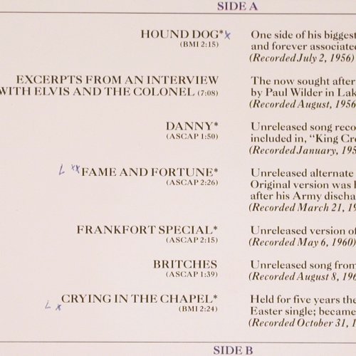 Presley,Elvis: A Legendary Performer 3, Booklet, RCA, woc on Innersleeve (CPL1-3082), US, co, 1978 Typ: LP Best.-Nr.: V6626 Preis: 7,50 Euro.