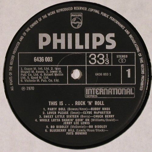 V.A.This Is...Rock 'n' Roll: Buddy Knox...Chuck Berry, vg+/m-, Philips(6436 003), UK, 1970 - LP - V6920 - 4,00 Euro