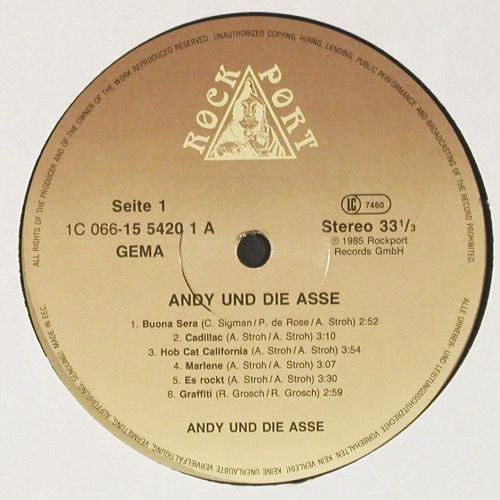 Andy und die Asse: Same, Rock Port(066-15 5420), D, 1985 - LP - V7789 - 12,50 Euro
