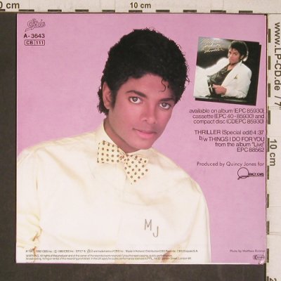 Jackson,Michael: Thriller (special edit) Only Cover, Epic (A-3643), NL, 1983 Typ: Cover Best.-Nr.: T5832 Preis: 3,00 Euro.
