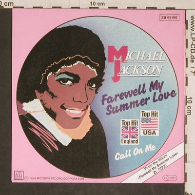 Jackson,Michael: Farewell my summer Love, Only Cover, Motown (ZB 69190), D, 1984 Typ: Cover Best.-Nr.: T5833 Preis: 3,00 Euro.