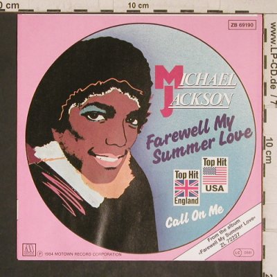 Jackson,Michael: Farewell my summer Love, Only Cover, Motown (ZB 69190), D, 1984 Typ: Cover Best.-Nr.: T5833 Preis: 3,00 Euro.