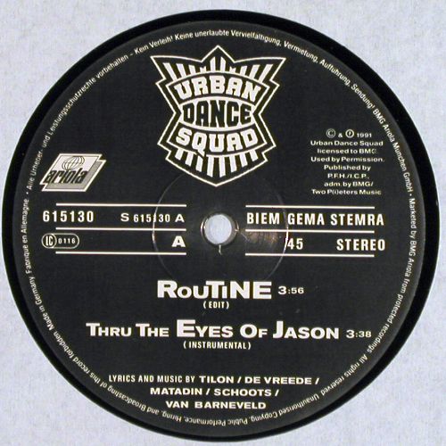 Urban Dance Squad: Routine*2 / Harvey Quin /Thru the E, Arista(615130), D, 1991 - 12inch - V230 - 4,00 Euro